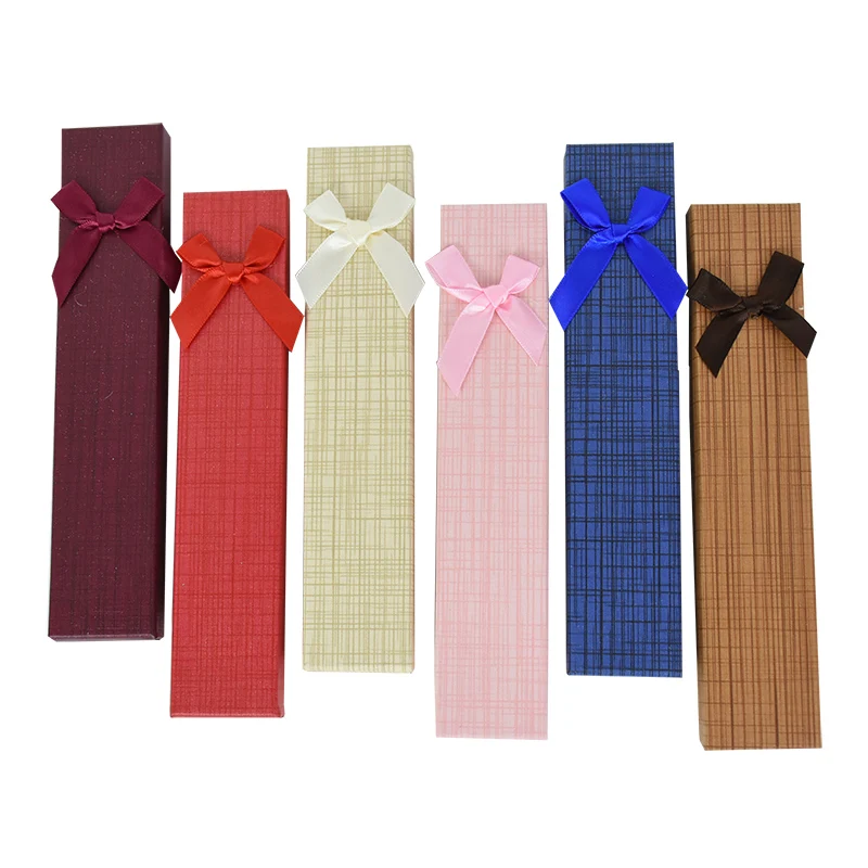 

Rectangular Jewelry Display Gift Packaging Box With Bowknot Valentine's Day Wedding Holiday Party Necklace Bracelet Decoration