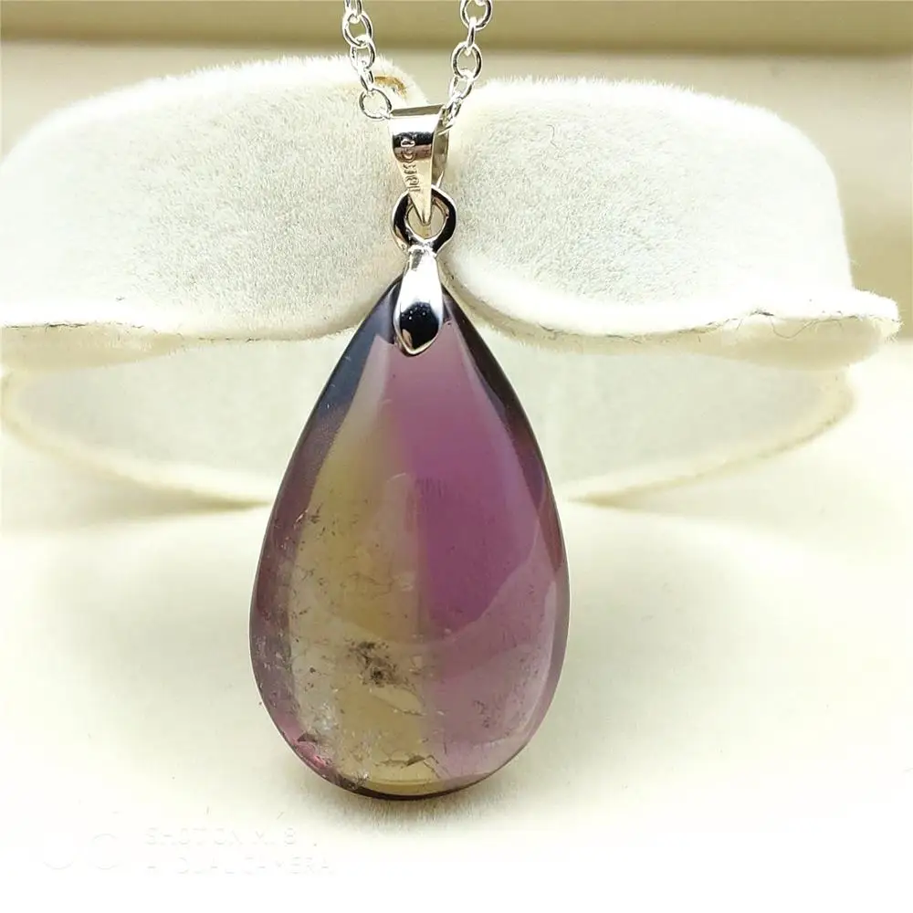 Топ Природный Аметрин Кварц фиолетовый желтый драгоценный камень женский кулон