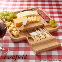 wood bamboo cheese cutter knife slicer sets kit kitchen board charcuterie platter serving tray for wine crackers useful tools