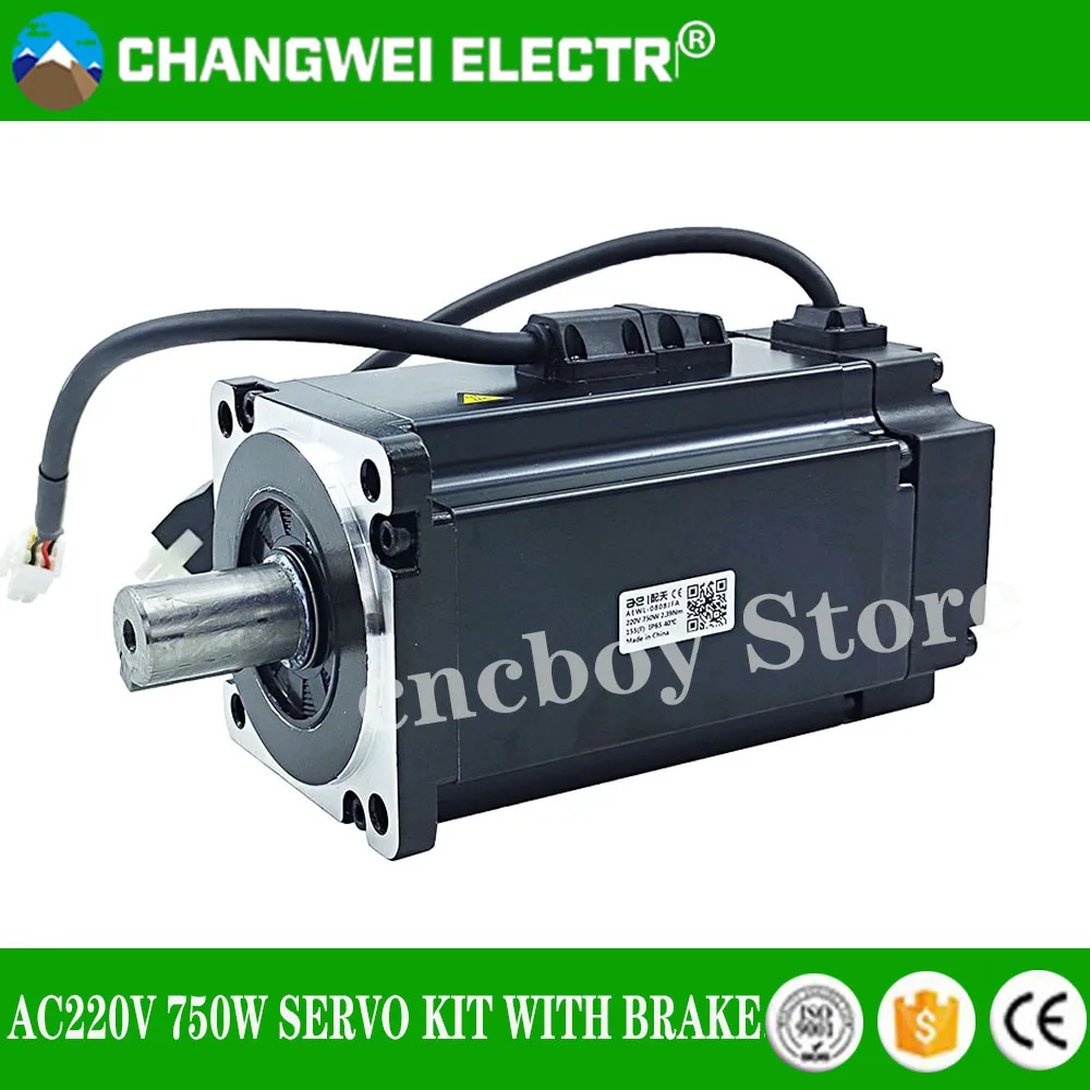 Комплект серводвигателя переменного тока 220 В 750 Вт 0 75 кВт 2 39 нм двигатель S2P-5R5AI +