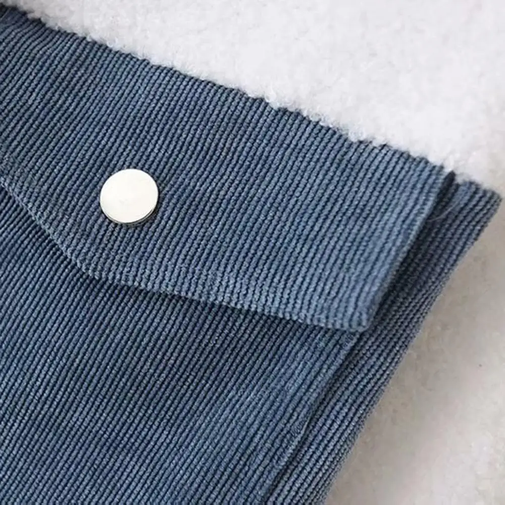 Вельветовые пальто из шкуры ягненка куртки с длинными рукавами и классическим