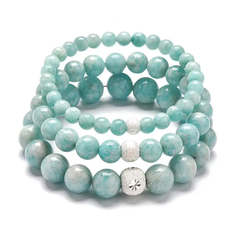 

New style Natural Amazonite Bracelet Natural Stone Single Circle Bracelet Bracelet for Men Or Women Jewelry Wholesale