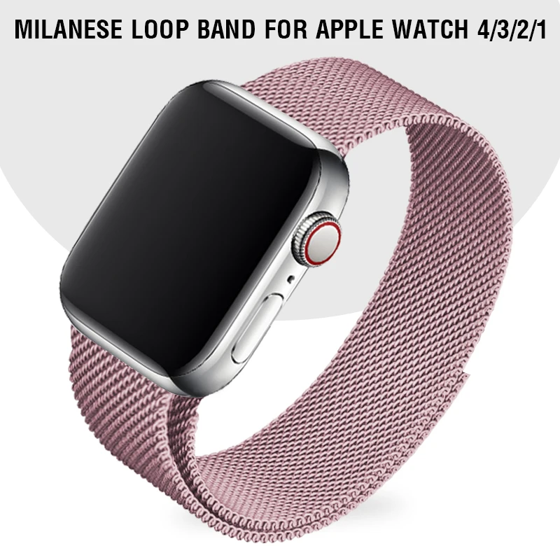 Розовое золото, Миланский металлический ремешок 44, 40 мм, для I watch Series 5, 4 ремешка, Apple Watch Series 3, ремешок для часов из нержавеющей стали 38, 42 мм
