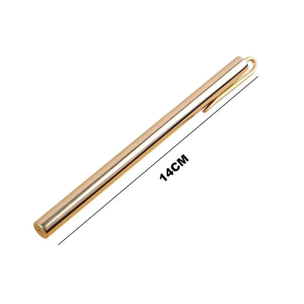 

1Pcs Retro Gold Brass Black Ink Ballpoint Pen Handmade Clip Stationery Copper With Pen Pen School Office Pure Signature Sup I4J4
