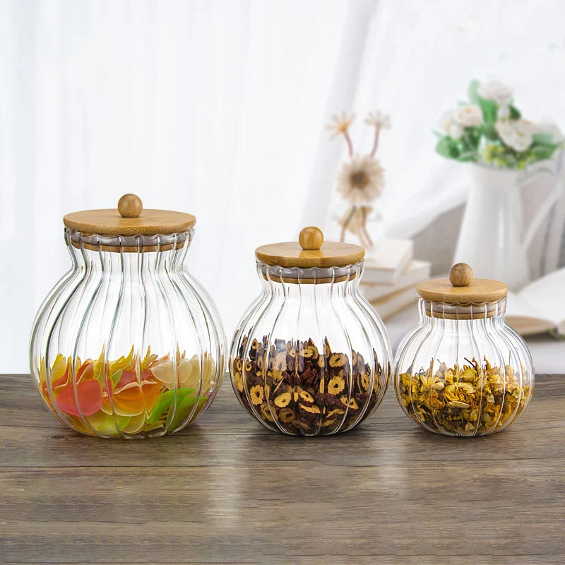 

Креативная герметичная банка для хранения из боросиликатного термостойкого стекла с рисунком тыквы подходит для домашней кухонной утвари