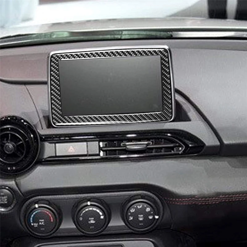 Carbon Fiber Display Trim Cover Sticker For Mazda MX-5 Miata Roadster 2016+ MX5 ND Navigation Frame Interior | Спорт и развлечения