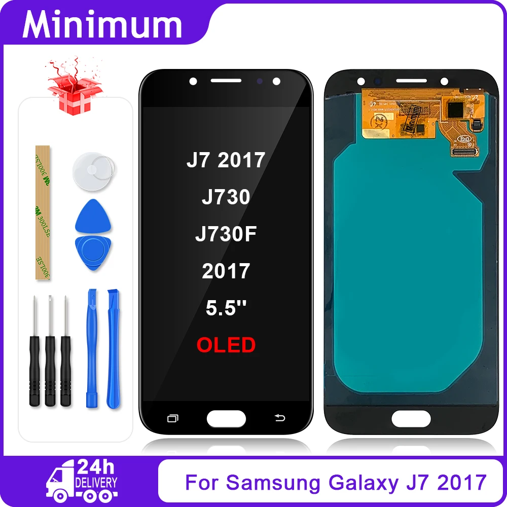 OLED для Samsung Galaxy J7 2017 J730 J730F ЖК дисплей сенсорный экран дигитайзер в сборе Pro