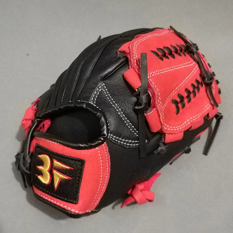 

Leather Baseball Glove Adults Right Left Hand Black Baseball Gloves Pigskin Red Guantillas Beisbol Sportswear Accessories EI50BG