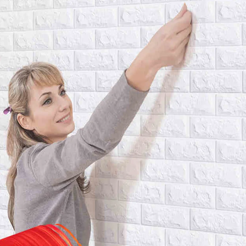 

Foam wallpaper self-adhesive bedroom wall decoration 3d stereo wall stickers wallpaper waterproof creative DIY sticker