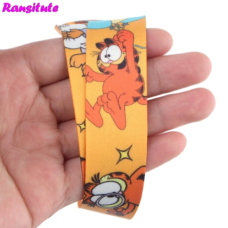 Ransitute Гарфилд шнур Ключ ID карта тренажерный зал мобильный телефон ремень USB бейдж держатель DIY мобильный телефон ремешок R582