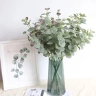 1 шт. 68 см искусственные листья эвкалипта, стебли, украшение для дома, шелковые зеленые фотообои, Свадебный декор