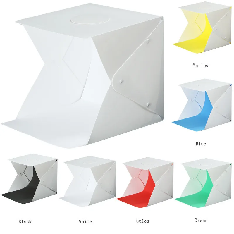 40cm LED photo box Photography Softbox Dimmable Portable Foldable Photo Studio Shooting Tent kit &amp 6 Color Backdrops | Электроника