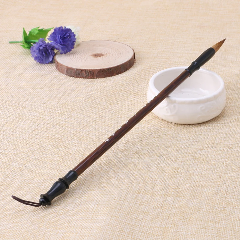 

1PC Chinese Calligraphy Brushes Pen Wolf Hair Writing Brush Wooden Handle R9JA
