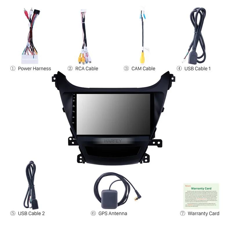 Harfey Android 10 0 для 2014-2016 Hyundai Elantra Авторадио 9 &quotGPS навигация Bluetooth Стерео ТВ