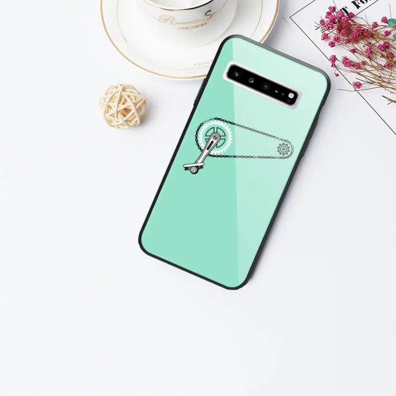 

BIKE CYCLING Art Glass Phone Case For Samsung Galaxy S20 Ultra S10 S9 S8 S7 Plus Edge S10 E(lite) Note 8 9 10 Pro Cover