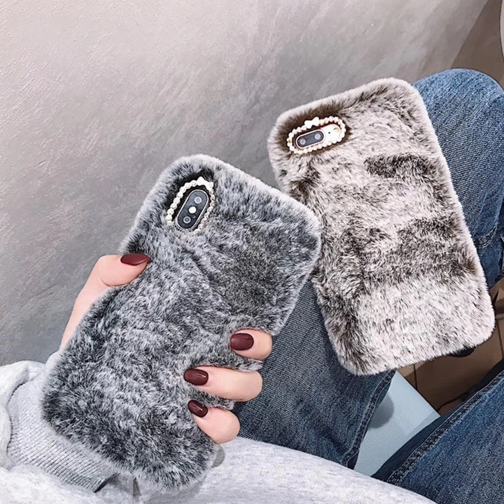 Роскошный модный плюшевый противоударный мягкий чехол для телефона iPhone 11 Pro Max XR X