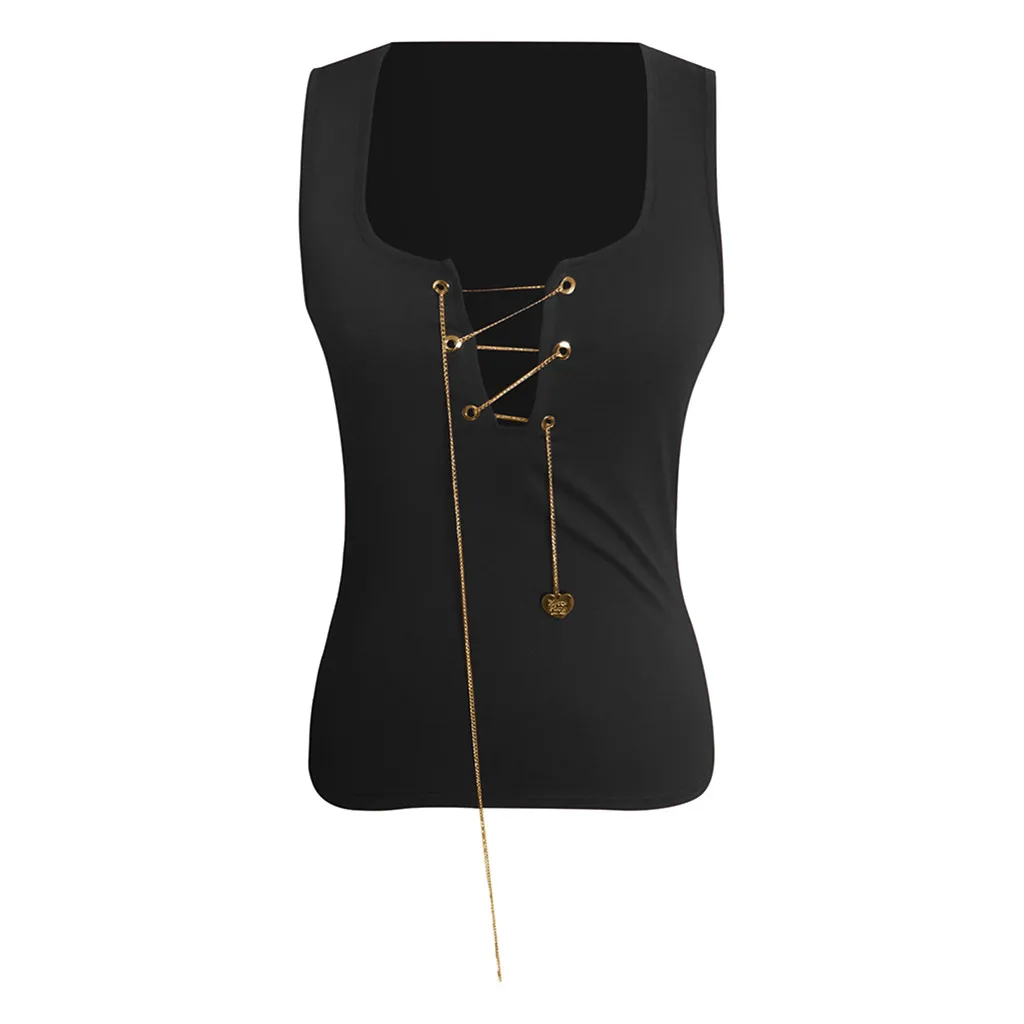 Размера плюс блузка женская винтажная одежда с цепочкой на шнуровке пикантная