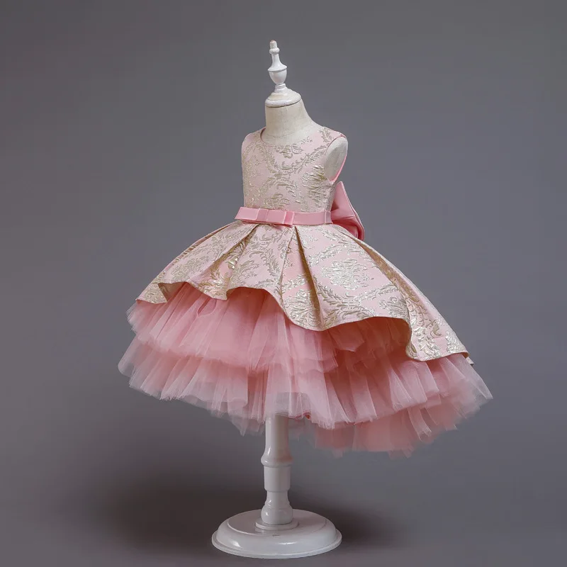 Винтажное платье с цветочной вышивкой для маленьких девочек на церемонию