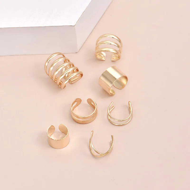 

New Trendy Temperament Alloy Geometry Shape Clip Earrings for Women