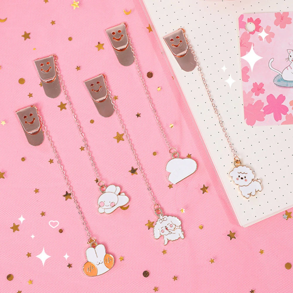 

Новинка, 1 шт. милые жабы, кролика, с принтом динозавра, с изображением медведя, собаки, металлическая подвеска Закладка Страница держатель з...