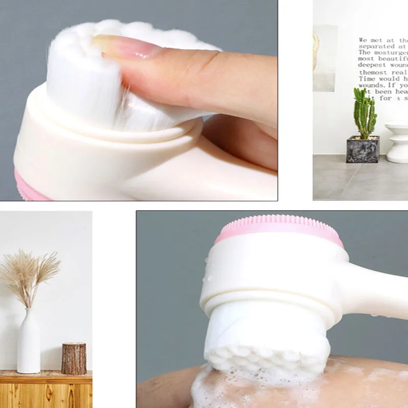 

FEFEX 3D Double Sided Silicone Facial Cleanser Brush Manual Blackhead Removal Brush Facial Cleansing Massage Wash Product