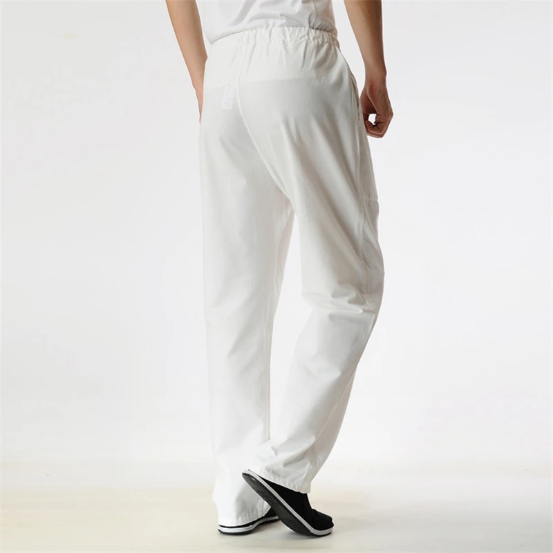 Мужские длинные штаны из 100% хлопка китайские традиционные кунг фу Wu Shu Tai Chi