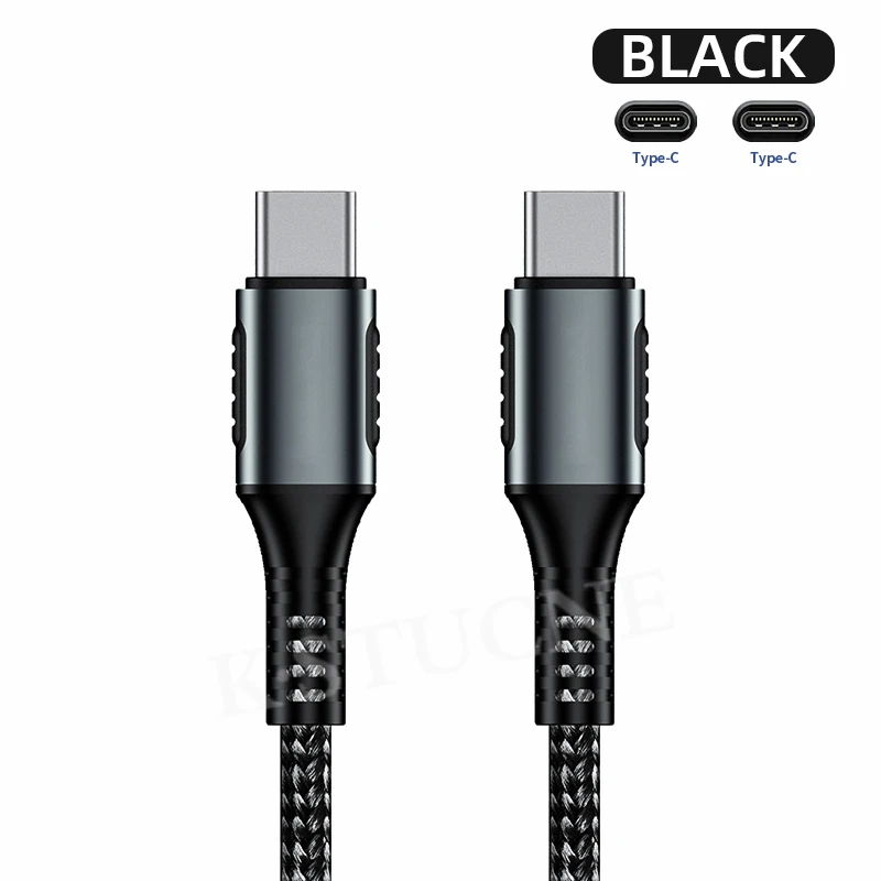 Кабель usb type-C-usb type-C для samsung S10 S9 Note 9 PD QC 3,1 кабель для быстрой зарядки и передачи данных для Xiaomi Redmi Note 8 7 кабель USB C - Цвет: Черный