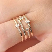 ustar 4 row wide finger rings for women cubic zirconia statement engagement rings female girls fashion jewelry party gift