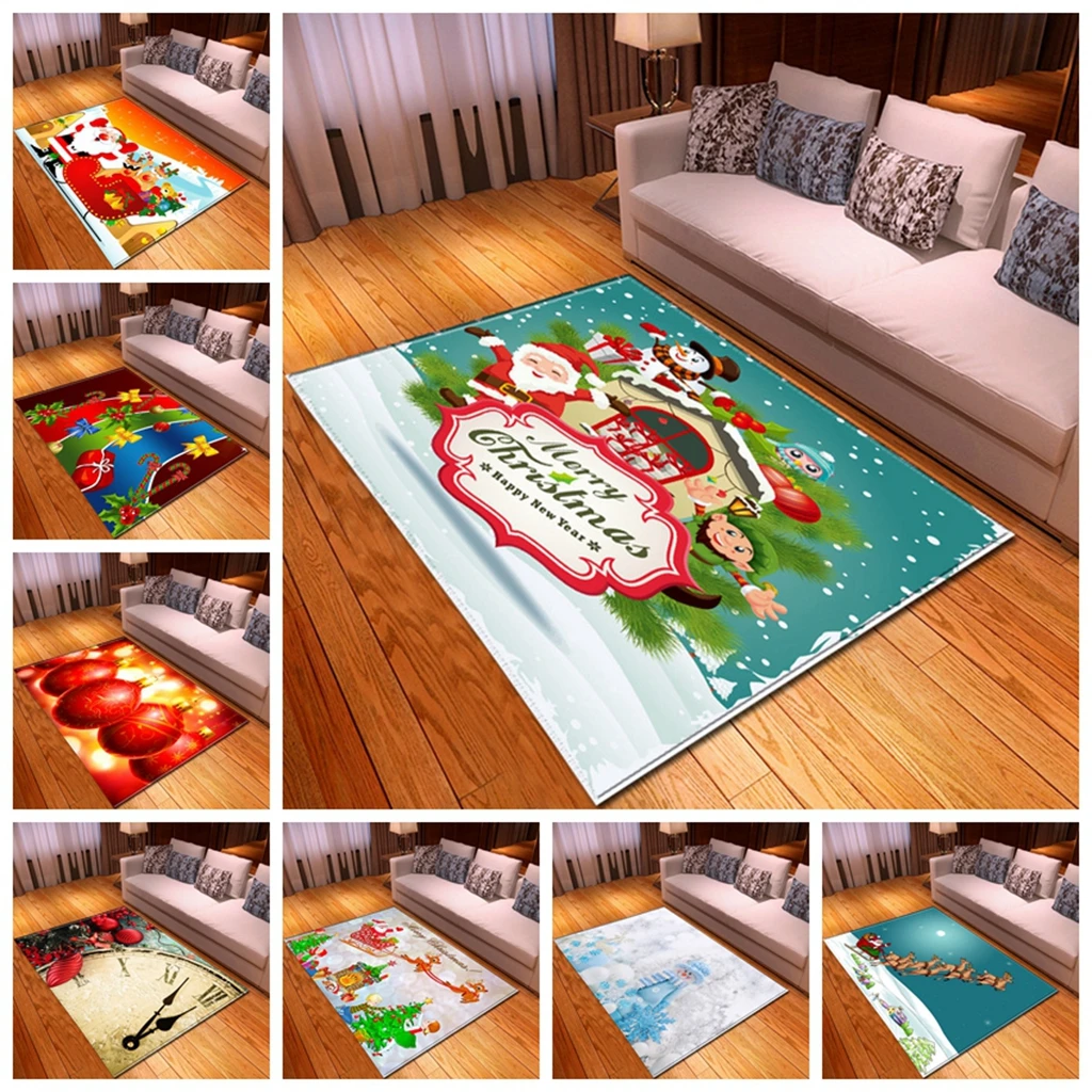 

Christmas decoration carpet children bedroom carpet aisle house and bedroom with printed Christmas tree carpet