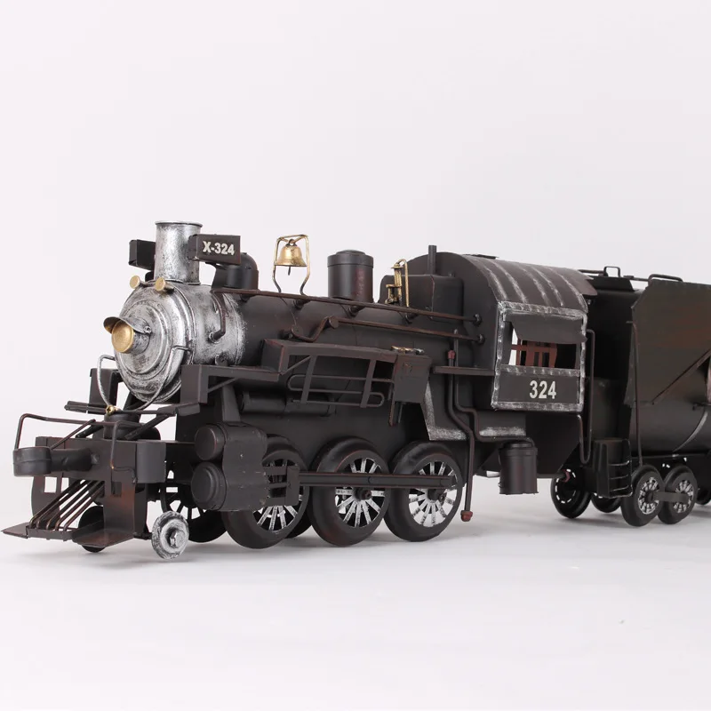 Винтажная Модель паровоза большого размера Железные изделия ручной работы