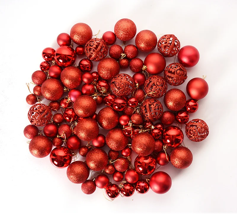 

Hot Sale 100 Pieces Christmas Ball Ornaments Xmas Tree Ball Bauble Hanging Home Party Ornament Decor Solid Box wholesale