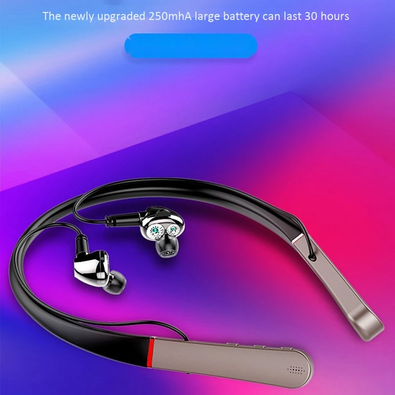 

M2S Sports Bluetooth Headset Neck-Mounted HIFI Stereo 4D Waterproof Headset Bluetooth Headset with Detachable Cable