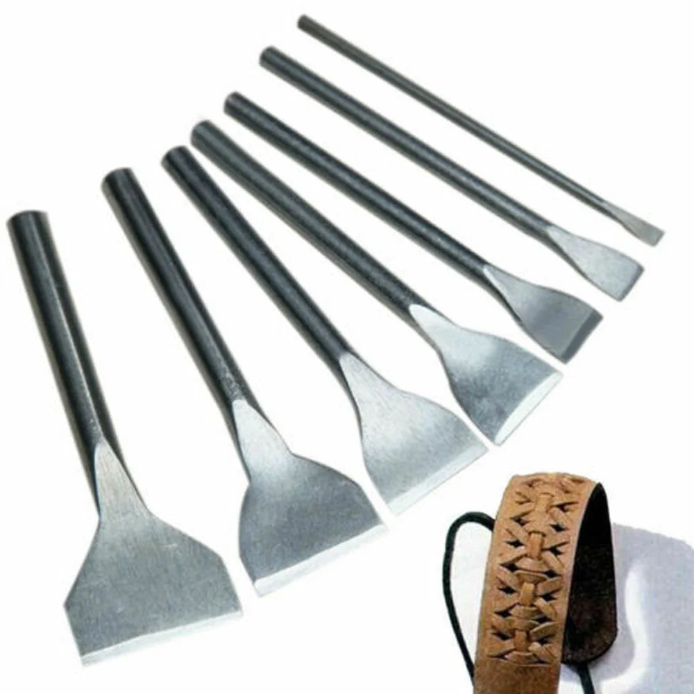 7 шт./компл. инструменты для кожевенного ремесла Пробойники прямой Дырокол DIY