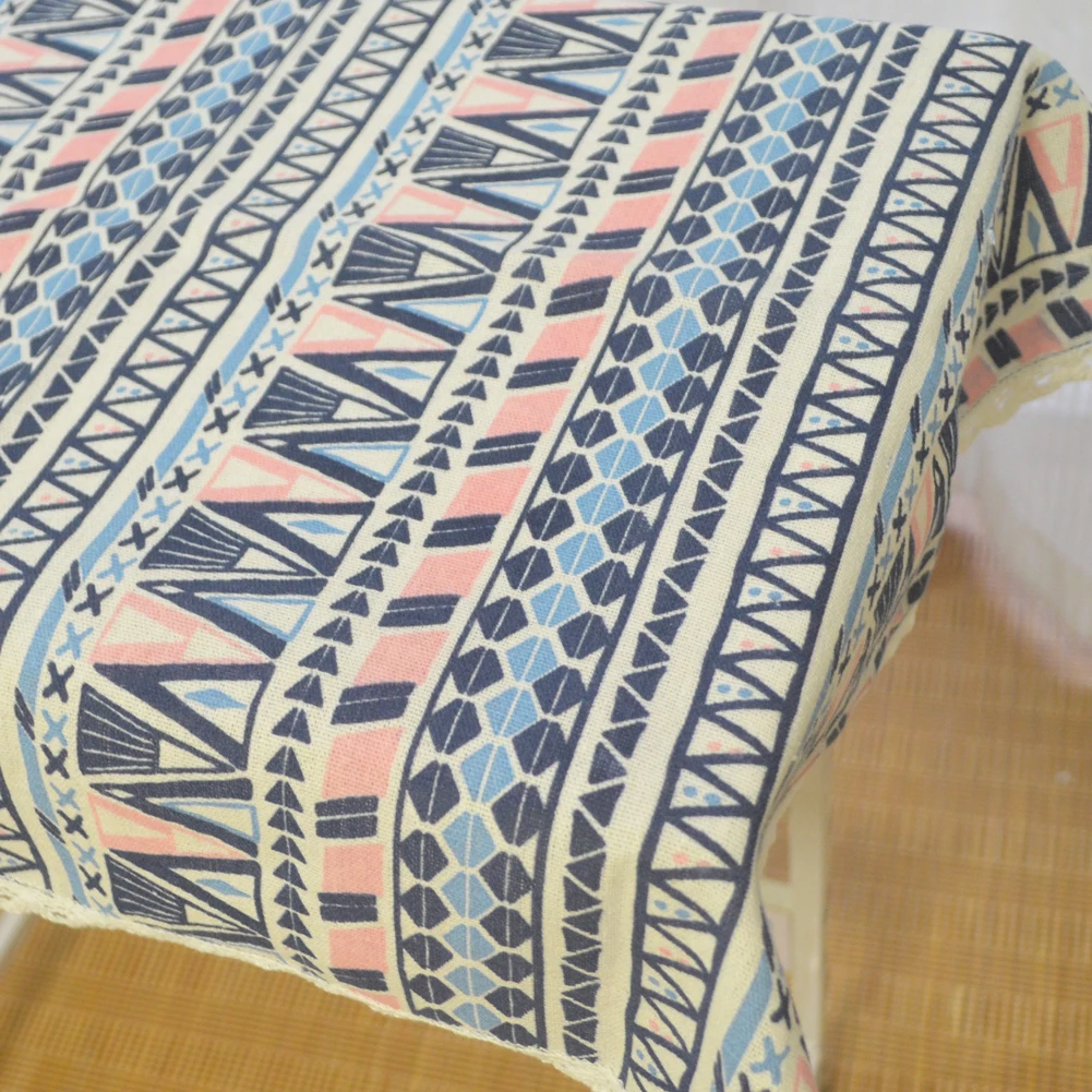 Этнические льняные хлопковые кружевные скатерти для дома с принтом