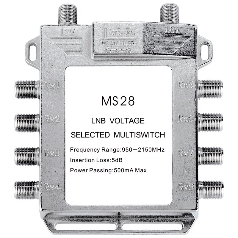 Portable 2in 8Out Satellite Signal Multiswitch 950-2150MHz LNB Voltage Selected Switch Low Loss Receiver | Строительство и ремонт