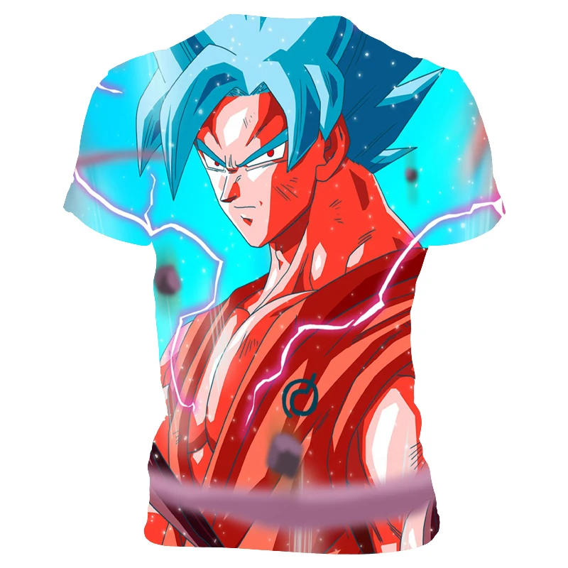

2021 new summer dragon ball theme top fashion cartoon cartoon harajuku men's shirt men's animation 3D T-shir