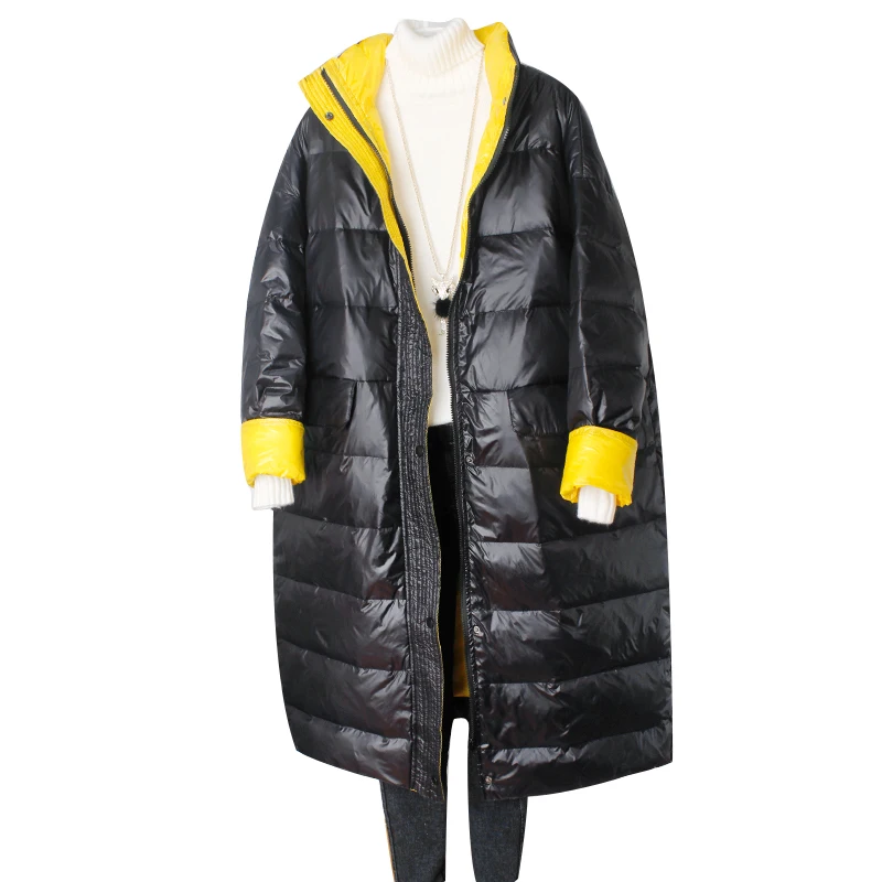 Новинка осенне-зимнее повседневное свободное пуховое пальто большого размера с