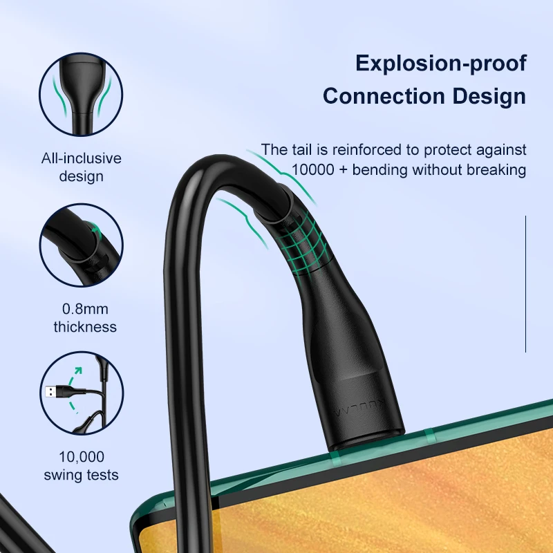 Кабель KUULAA USB Type C зарядный кабель для iPhone Xiaomi Redmi Note 10 9 Pro Huawei Шнур Micro быстрой