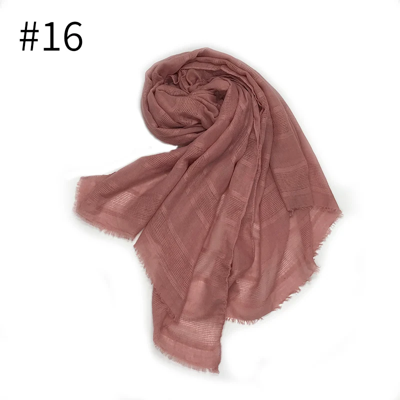 Number 16 colors Модные импортные товары, хлопковое белье сплошной цвет, дизайнерский шарф с кисточками, высокое качество, модная и великолепная бандана, Женский хиджаб - Цвет: Number 16 colors