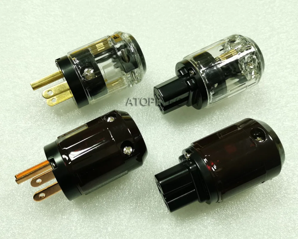 1 пара США мужской + IEC Schuko Женский Разъем питания позолоченный/красное покрытие