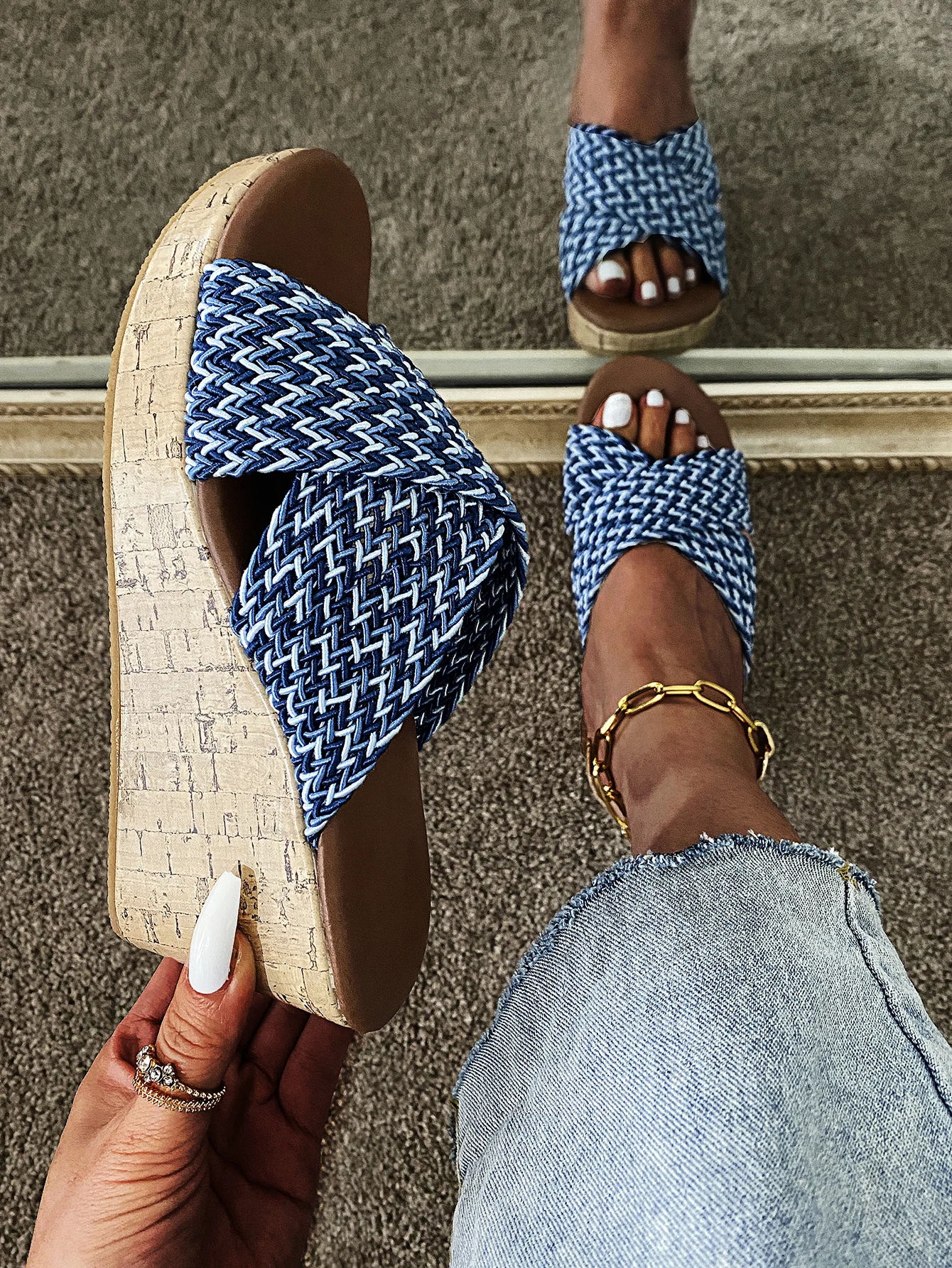 

Fashion Platform Women Flat Shoes Summer Ethic Shoes Solid Thick Bottom Women's Sandals Fashion Bow Casual Women's Sandals 2021