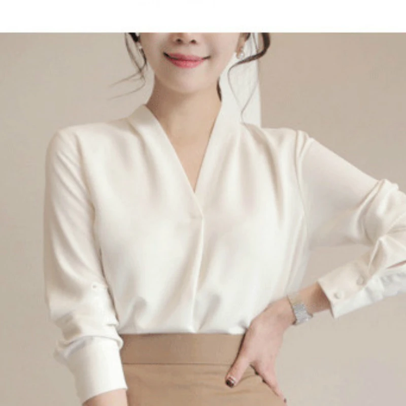 Женские топы и блузы с v-образным вырезом женские офисные Топы для женщин