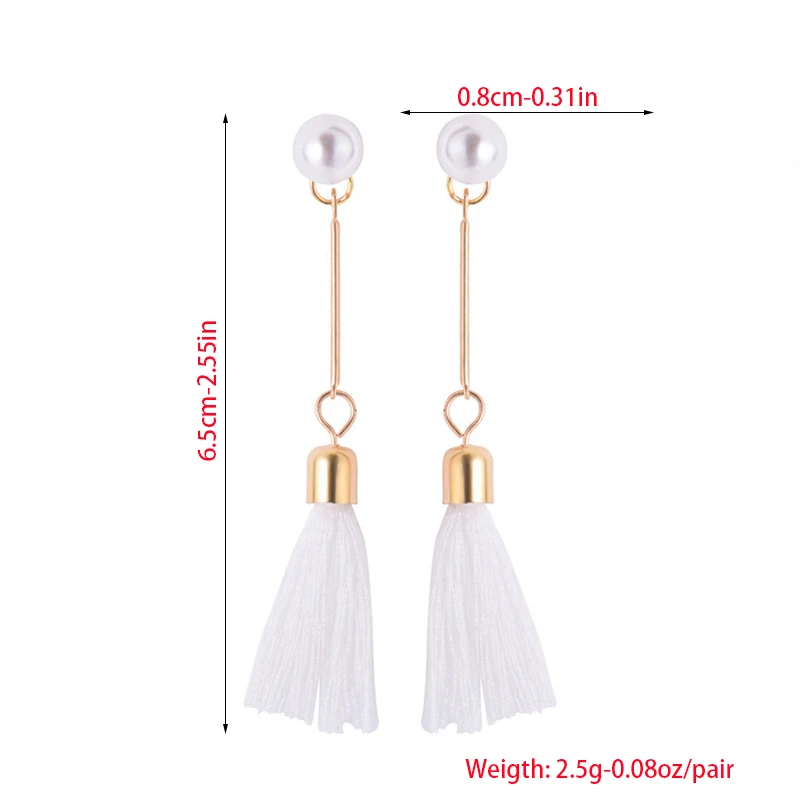 CARTER LISA модные богемные длинные кисточки висячие серьги с имитацией жемчуга