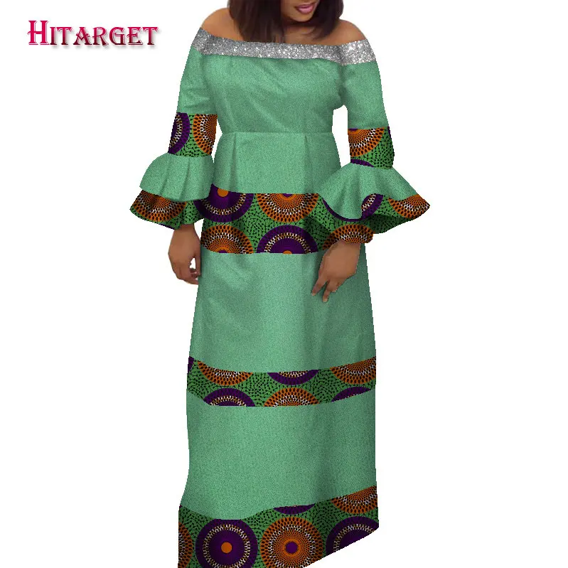 

2020 African dress Party dress Multicolor floral print dress Traditional African clothing Loose skirts for women wy8201