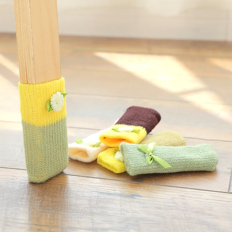 Comwarm 4 шт. милые вязаные носки для стула нескользящие стола дивана защитный чехол