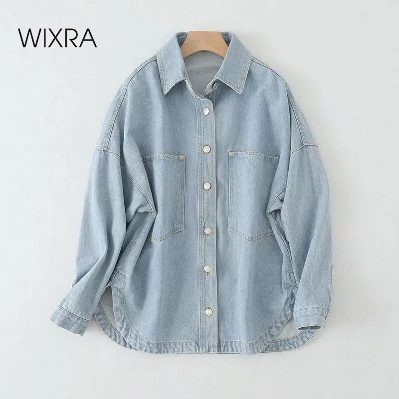 Женская джинсовая куртка Wixra свободная повседневная классическая Куртка с
