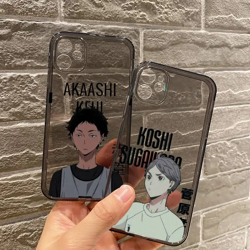 

Haikyuu anime Phone Case Transparent for iPhone 7 8 11 12 se 2020 mini pro X XS XR MAX Plus