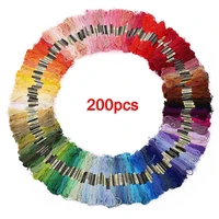 200 skeins of multicolored yarn for cross needle embroidery crocheting