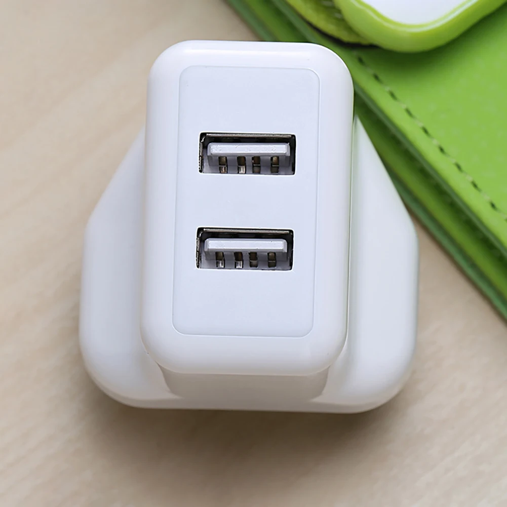 Efficient White Security 3A Adapter Dual Plug 2 Ports 3 Pin Wall AMP Twin Mains FAST USB Fast Charger Good Compatibility 2-Port | Мобильные