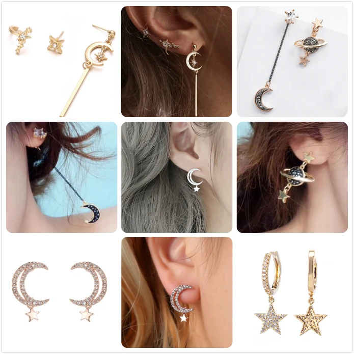 Серьги гвоздики с цирконом женские висячие украшения в Корейском стиле большими